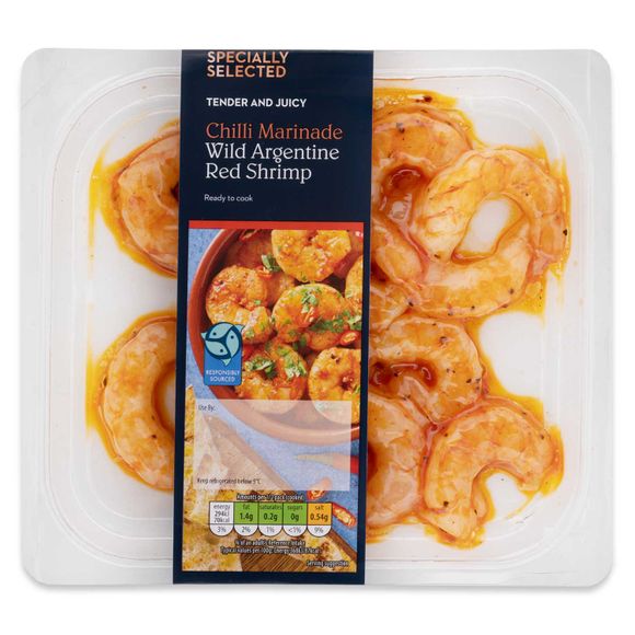 Wild Atlantic Argentine Red Shrimp With Chilli Marinade 180g Specially Selected